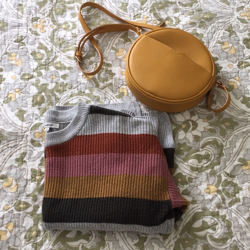 MADEWELL stripe patch pocket sweater